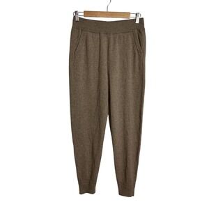 Gobi Small Mongolian Cashmere Jogger Pants Beige Pockets Ultrasoft Loungewear